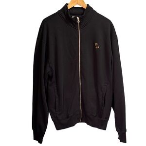 OVO October’s Very Own Black Waffle Lined Track Jacket Gold and Black Owl Large